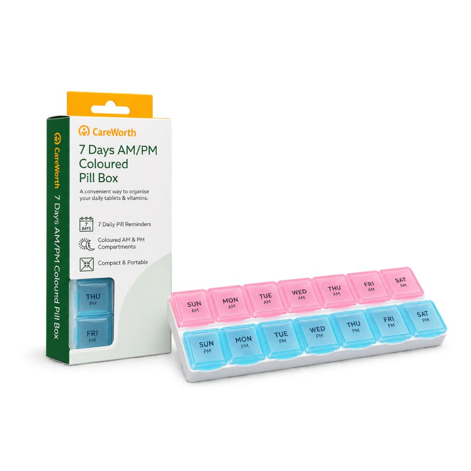 CareWorth 7 Days AM/PM Coloured Pill Box