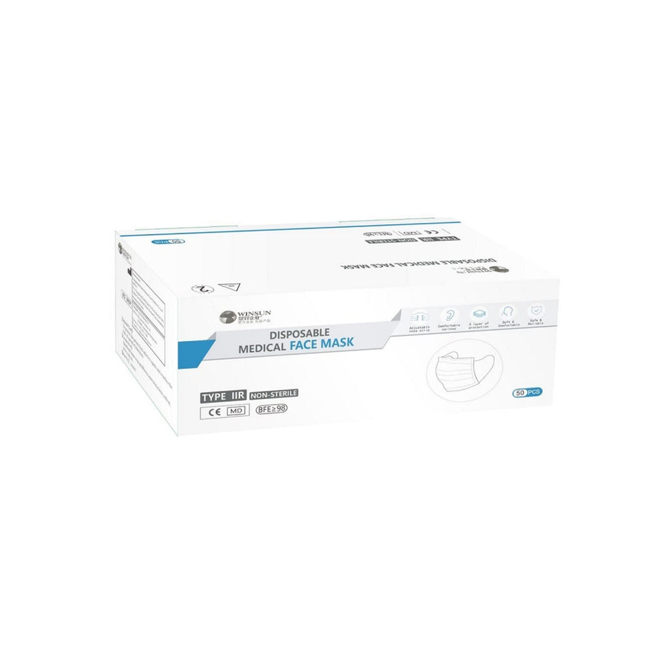 Type IIR Surgical 3ply Disposable Face Masks - Box of 50