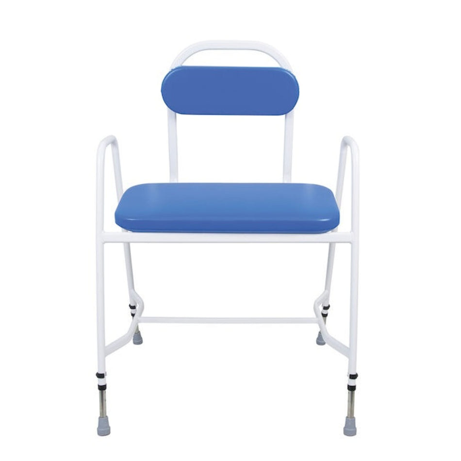 Extra Wide Perching Stool (with Arms + Padded Back)