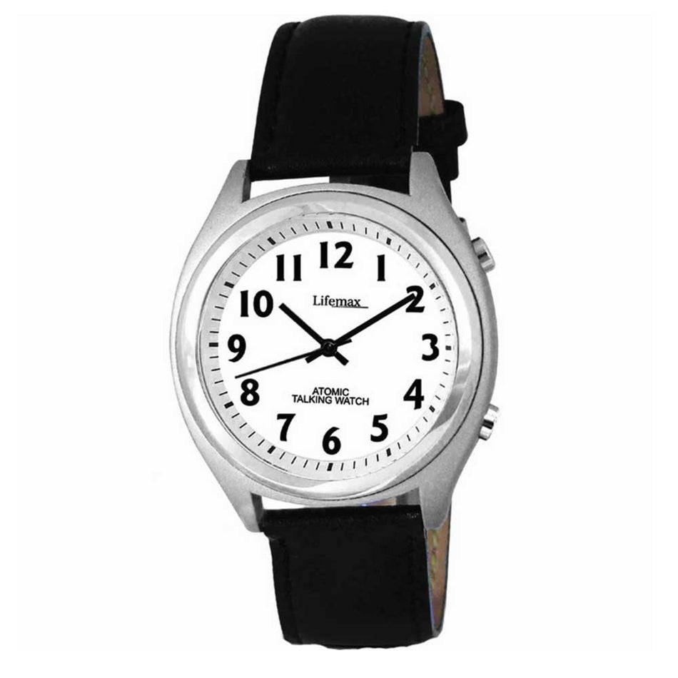 Ladies Talking Atomic Watch with Leather Strap