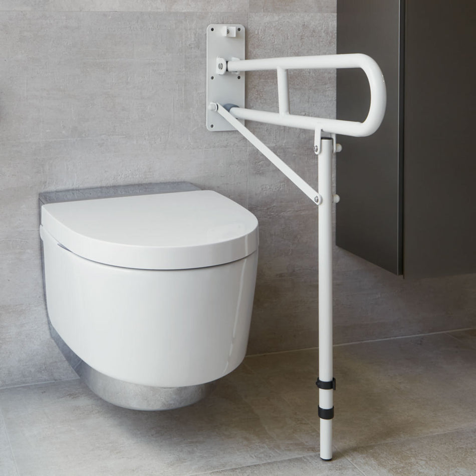 NRS Economy Drop Down Toilet Support Rail with Leg