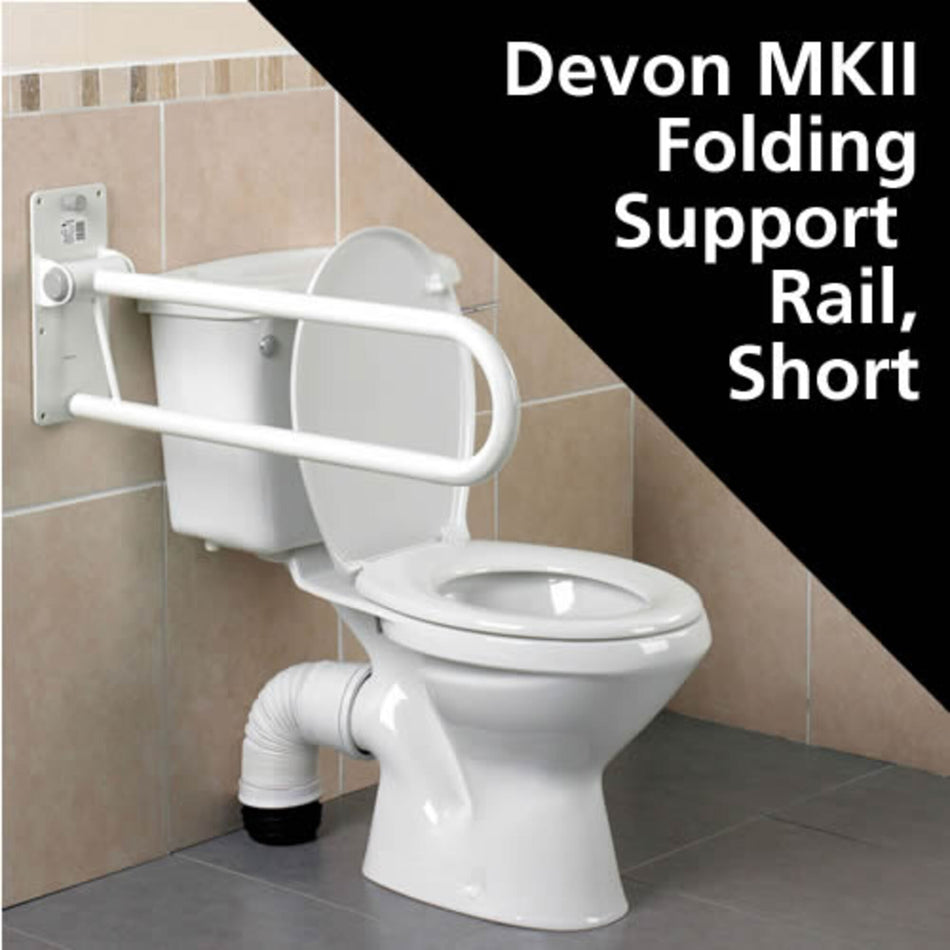 Folding Devon Deluxe Toilet Support Rail - Short