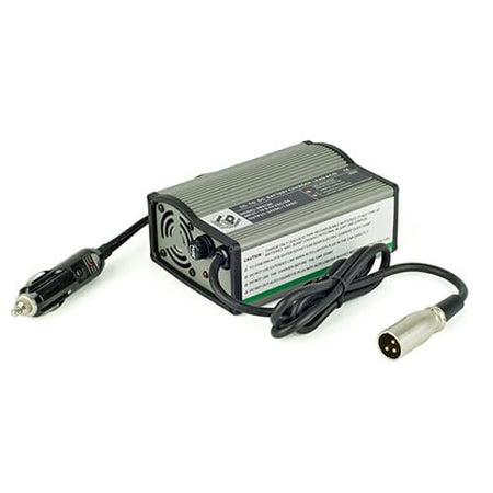 Image of 24V 1 5Amp High Power In-Car Mobility Scooter Charger on a plain background.