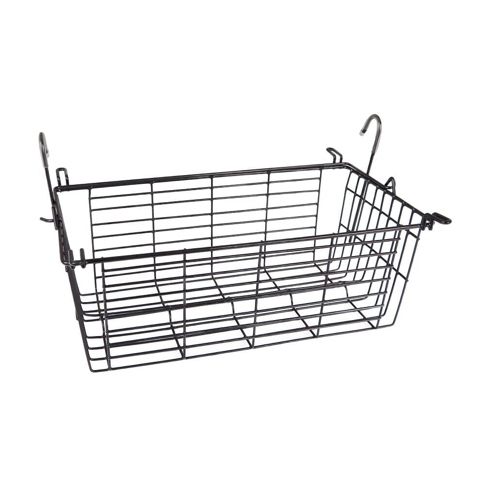 4 Wheel Rollator Basket rollator folded from the front, demonstrating its slim, space-saving design.