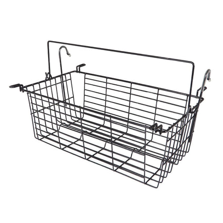 Close-up of the brake mechanism on 4 Wheel Rollator Basket rollator's wheel with spring and cable detail.