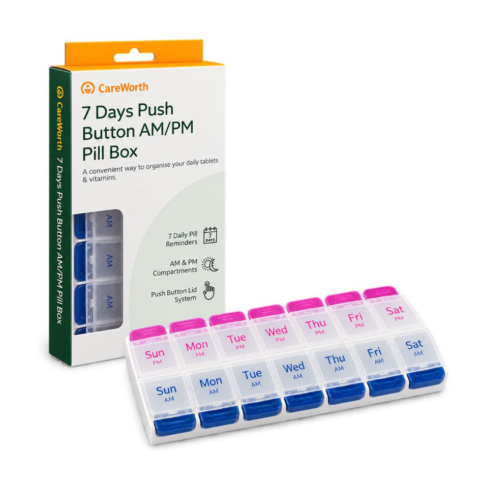 CareWorth 7 Days Push Button AM/PM Pill Box