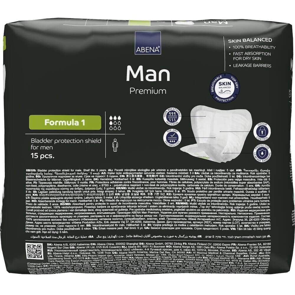 Alternative view of Abena Man Premium Incontinence Pads, showing different angle or usage.