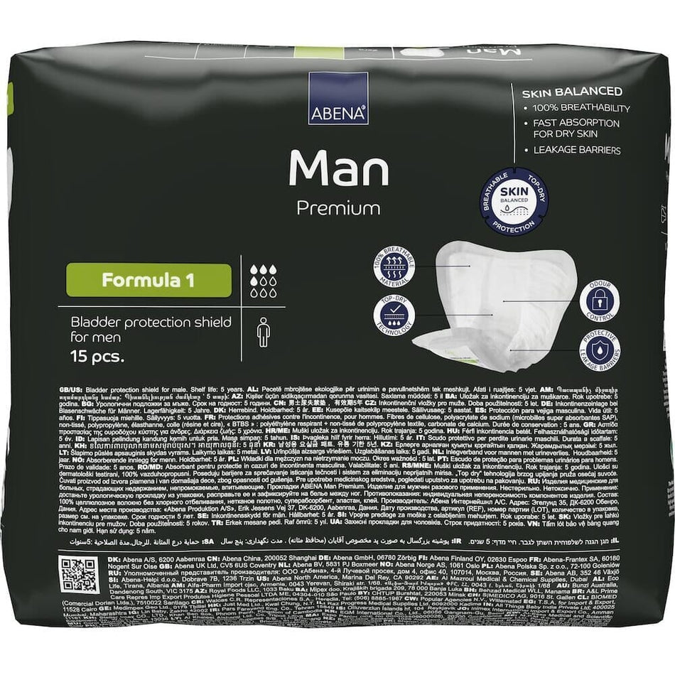 Alternative view of Abena Man Premium Incontinence Pads, showing different angle or usage.