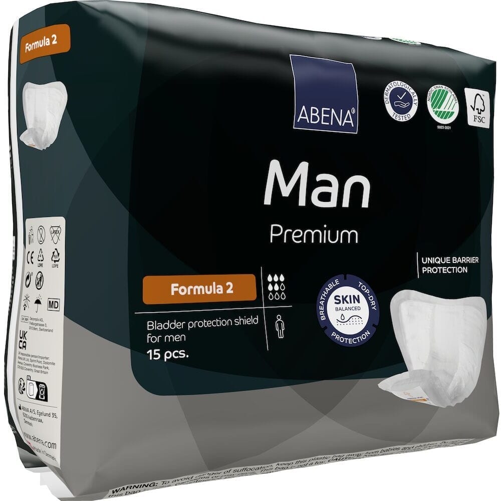 Close-up of a feature of Abena Man Premium Incontinence Pads.