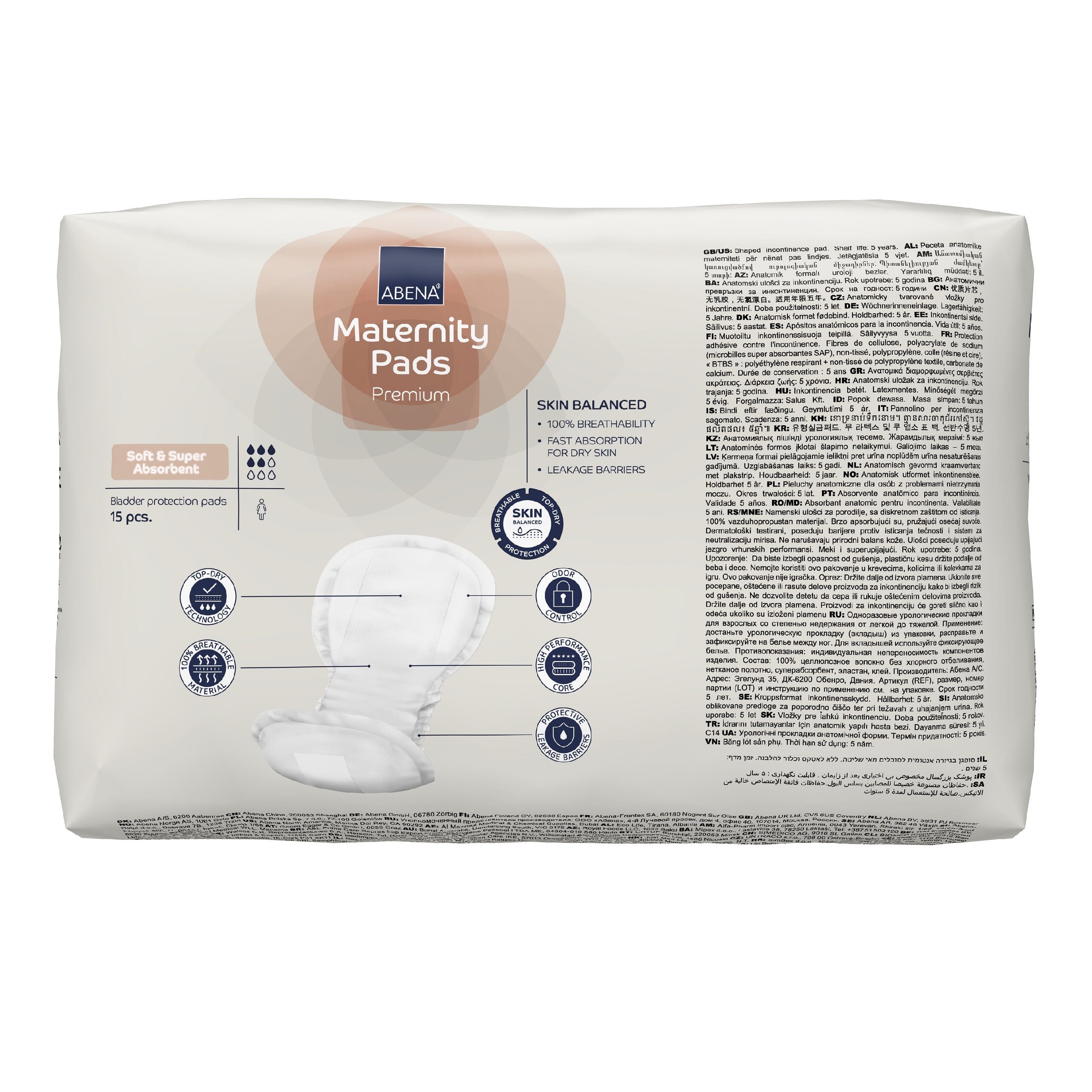 Lifestyle image of Abena Premium Maternity Pads being used in a real-life setting.