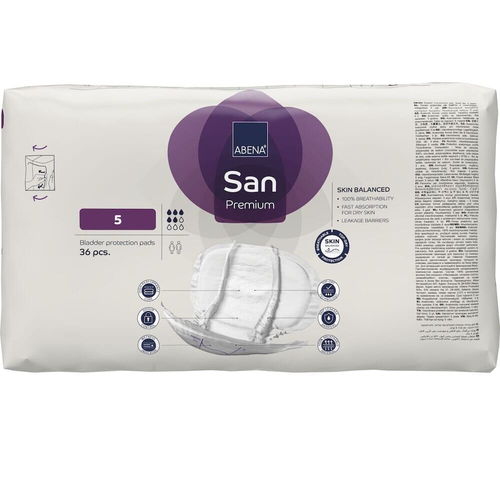 Close-up of a feature of Abena San Premium Incontinence Pads.