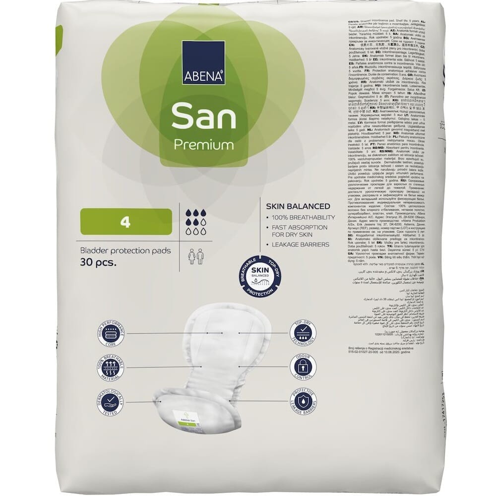 Alternative view of Abena San Premium Incontinence Pads, showing different angle or usage.