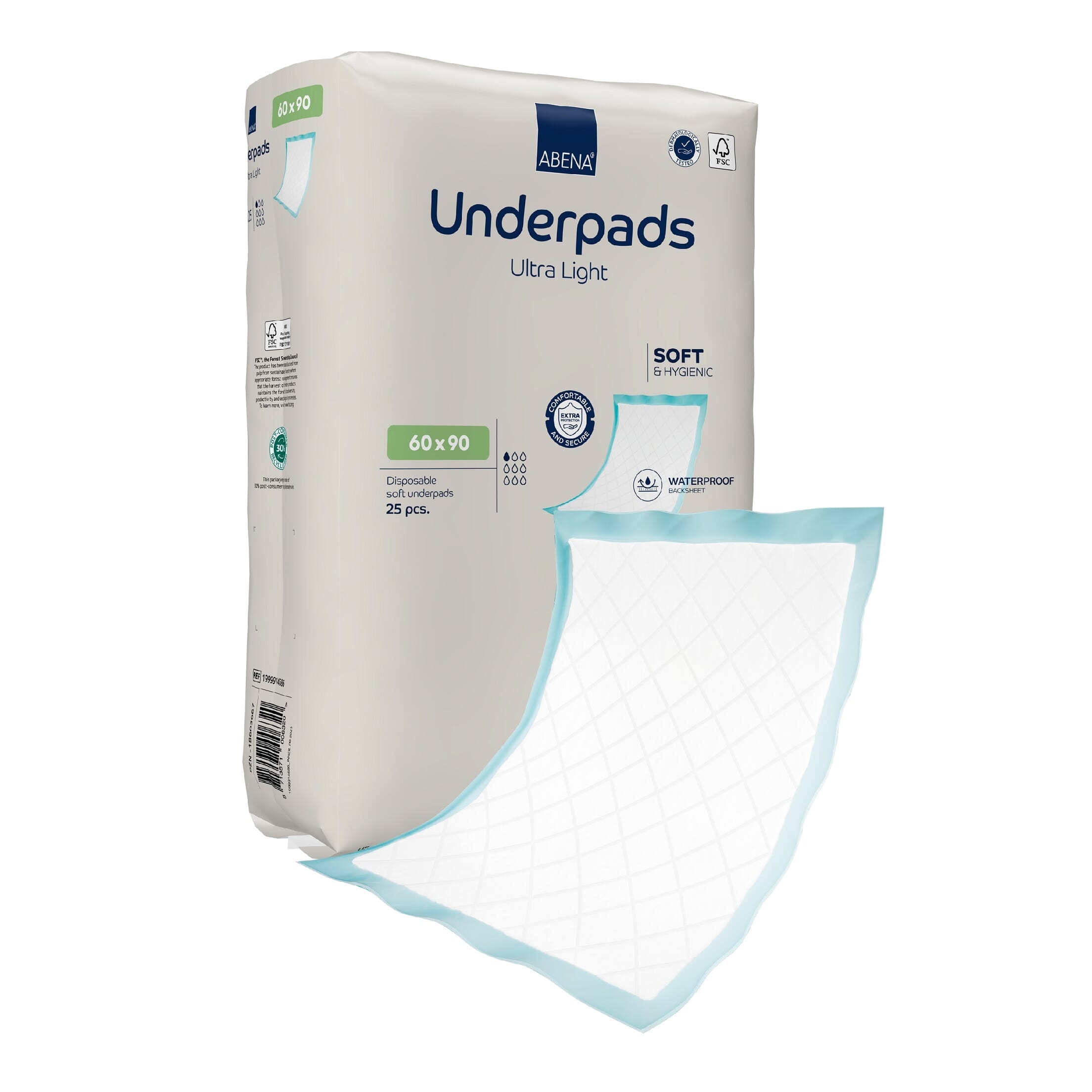 Image of Abena Ultra Light Underpads on a plain background.