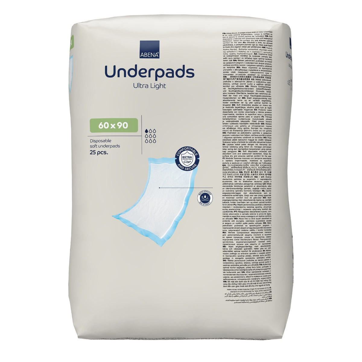 Close-up of a feature of Abena Ultra Light Underpads.