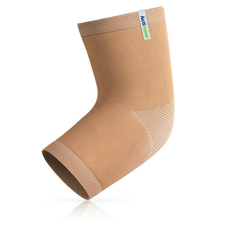 Packaging or retail box for Actimove Arthritis Elbow Support support with branding and size information.