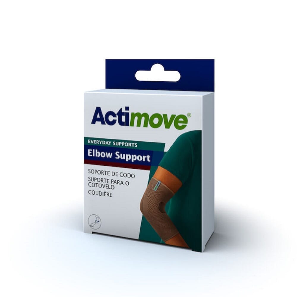 Close-up of the adjustable strap or fastening on Actimove Elbow Support support, showing how it secures in place.