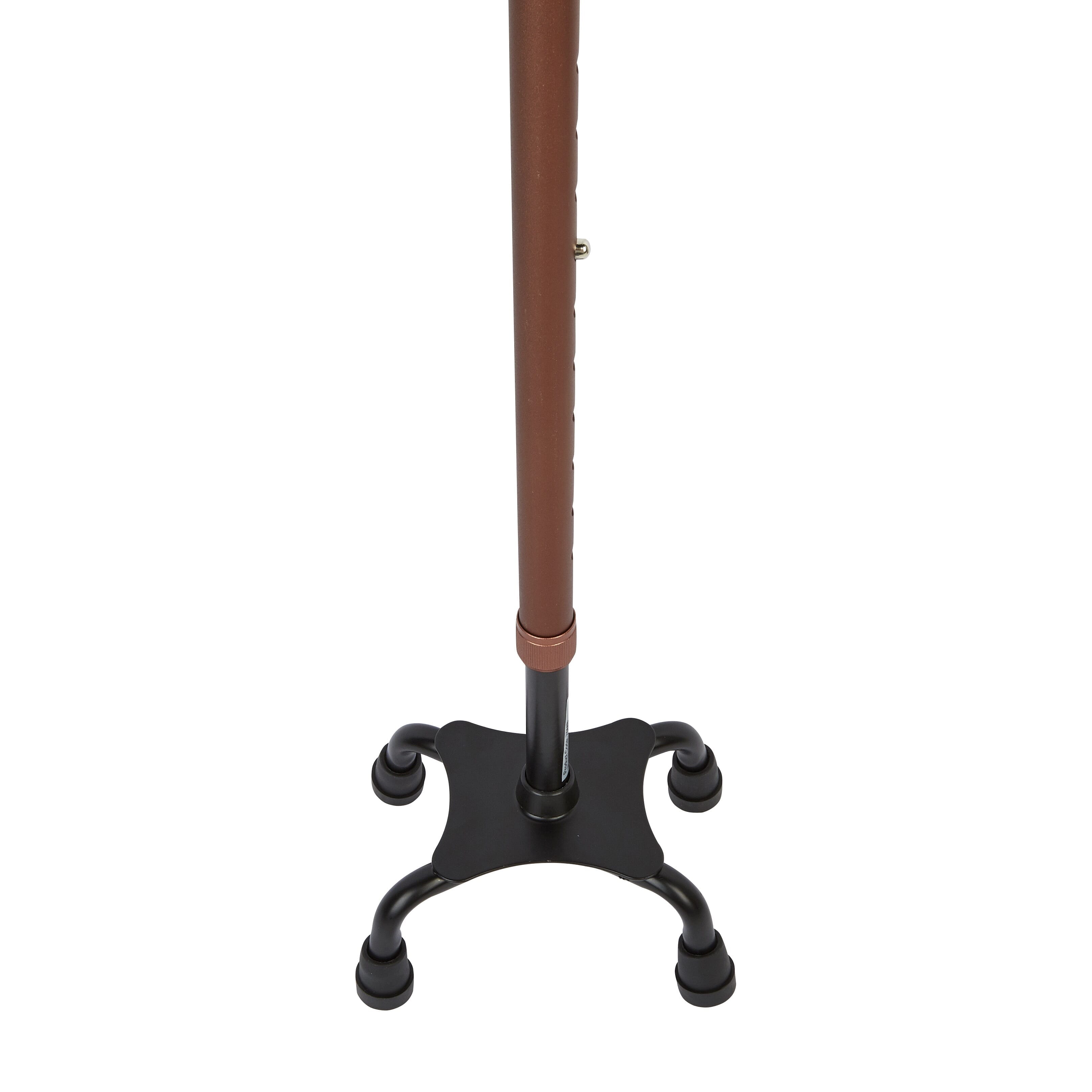 Adjustable Quad Walking Stick walking stick in use by a person, demonstrating balance and support.