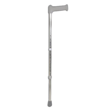 Full view of Adjustable Walking Stick walking stick on a plain background, showing its handle, shaft and ferrule.