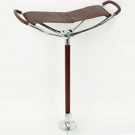 Image of Aluminium Tan Shooting Stick on a plain background.