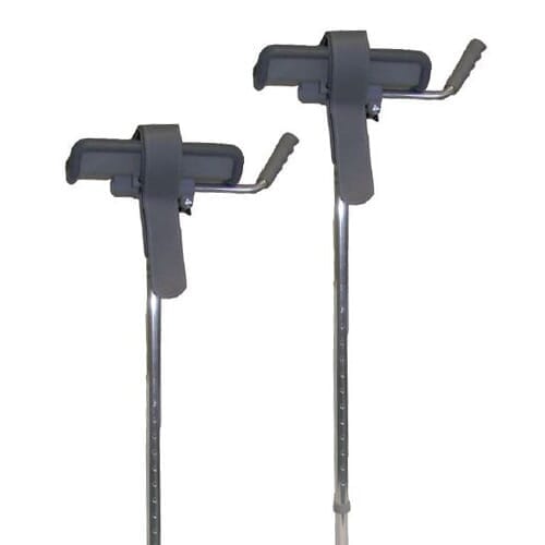 Arthritic Elbow Crutches-Pair: pair of crutches side by side on a plain background, showing left and right crutches together.