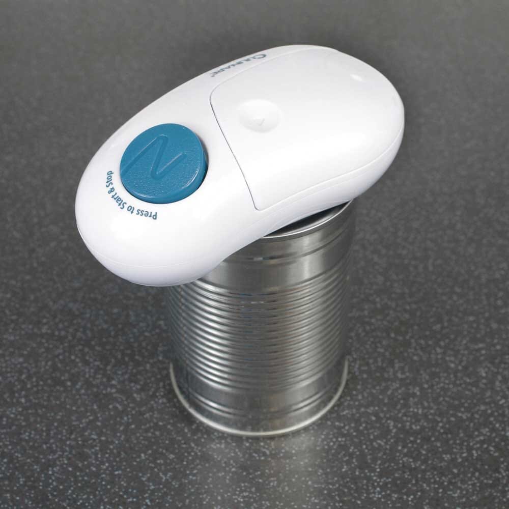 Lifestyle image of Automatic Can Opener being used in a real-life setting.