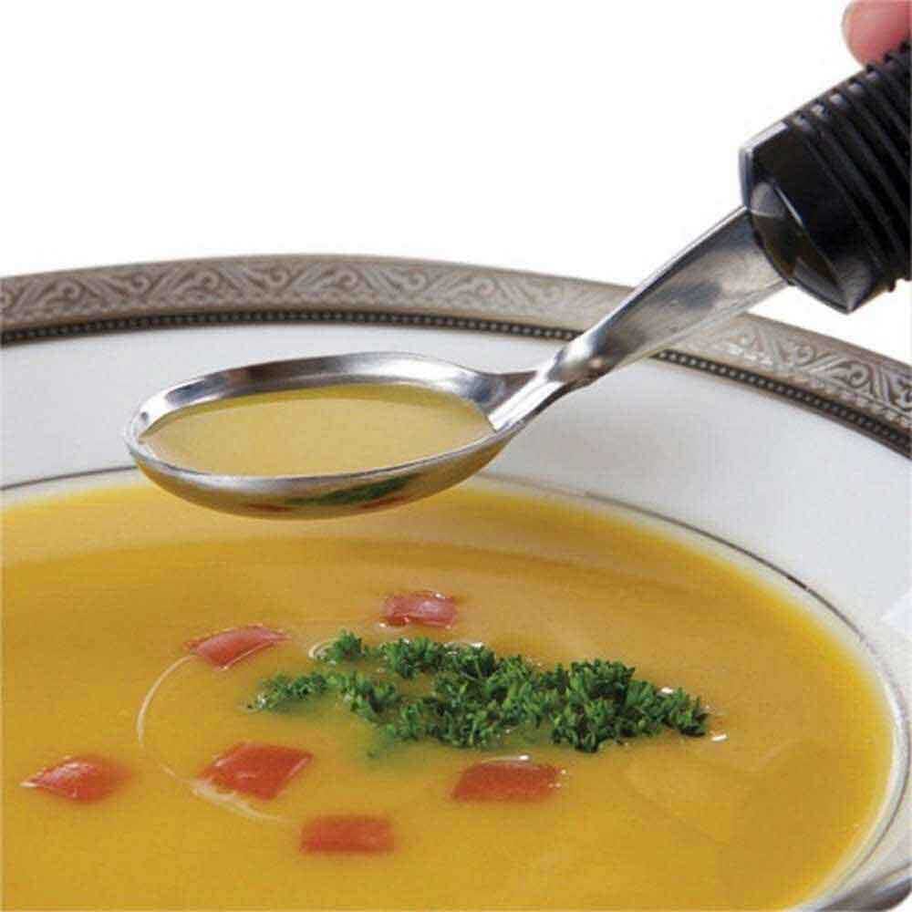 Lifestyle image of BIG-GRIP Weighted Soup Spoon being used in a real-life setting.