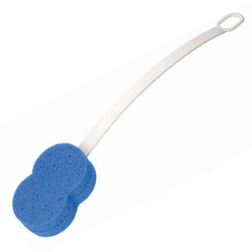 Image of Bath Sponge with Long Handle on a plain background.