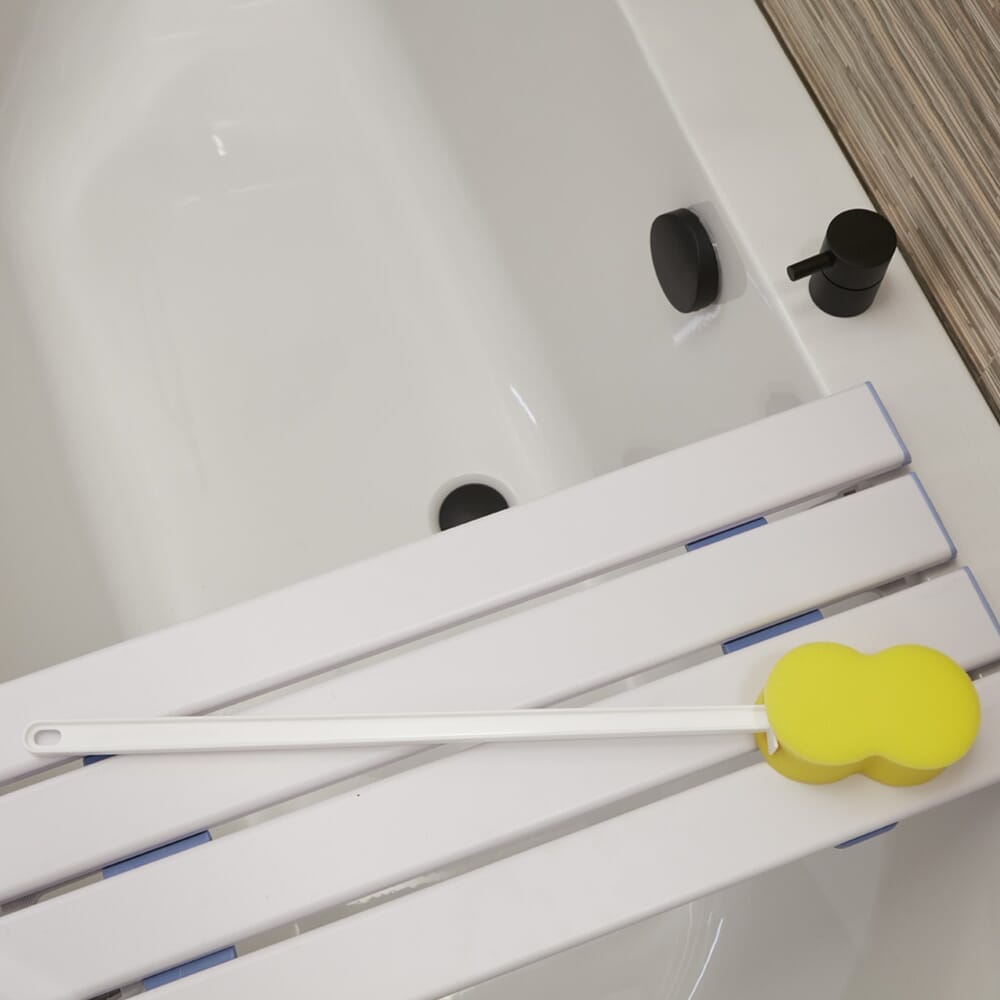 Image of Bendable Long Handled Contoured Sponge on a plain background.