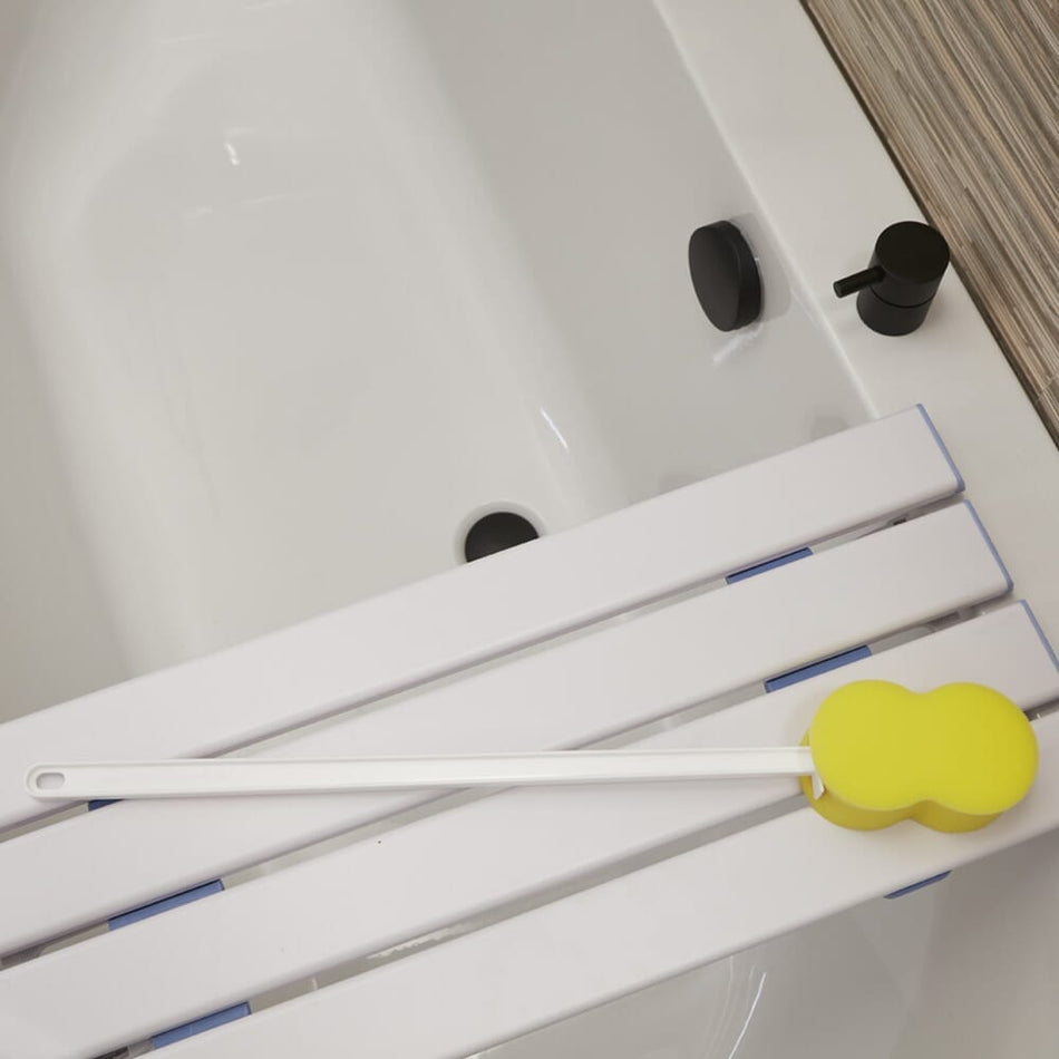 Image of Bendable Long Handled Contoured Sponge on a plain background.