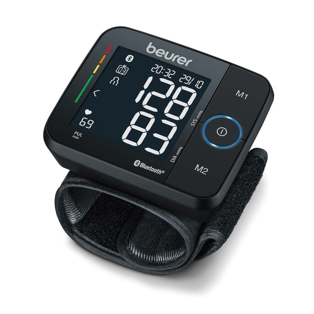 Beurer Bc 54 Bluetooth Wrist Blood Pressure Monitor shown on a plain background, designed for everyday use and easy maintenance.