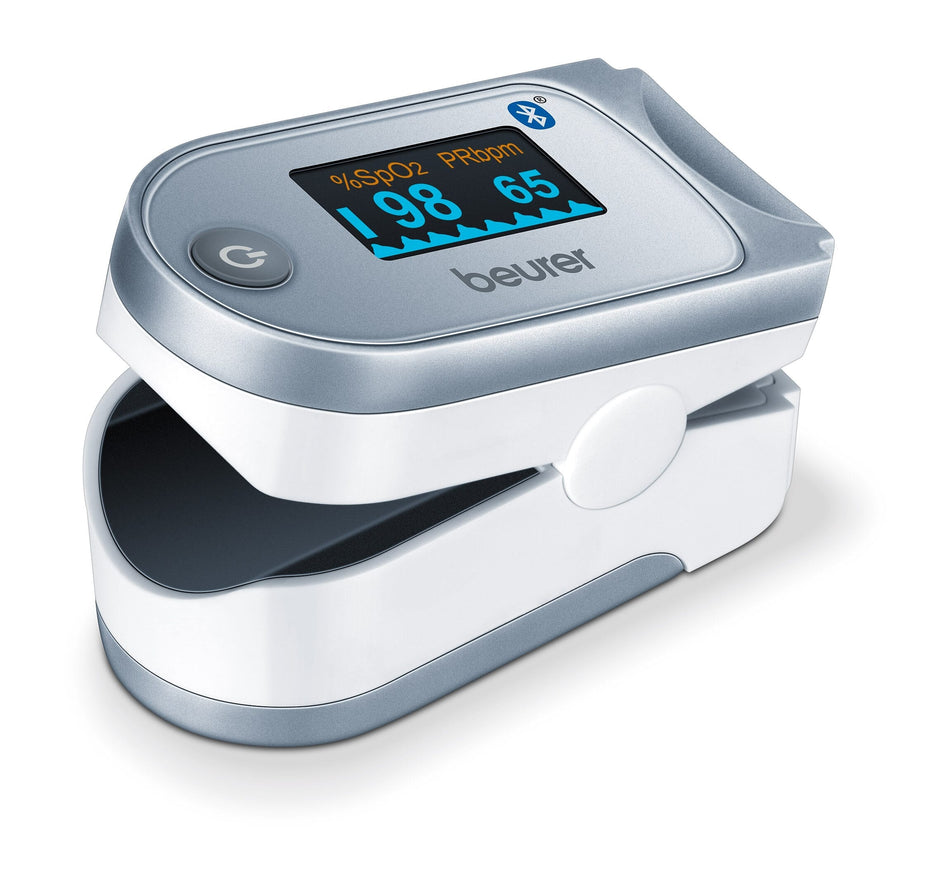 Image of Beurer PO 60 Bluetooth Pulse Oximeter on a plain background.