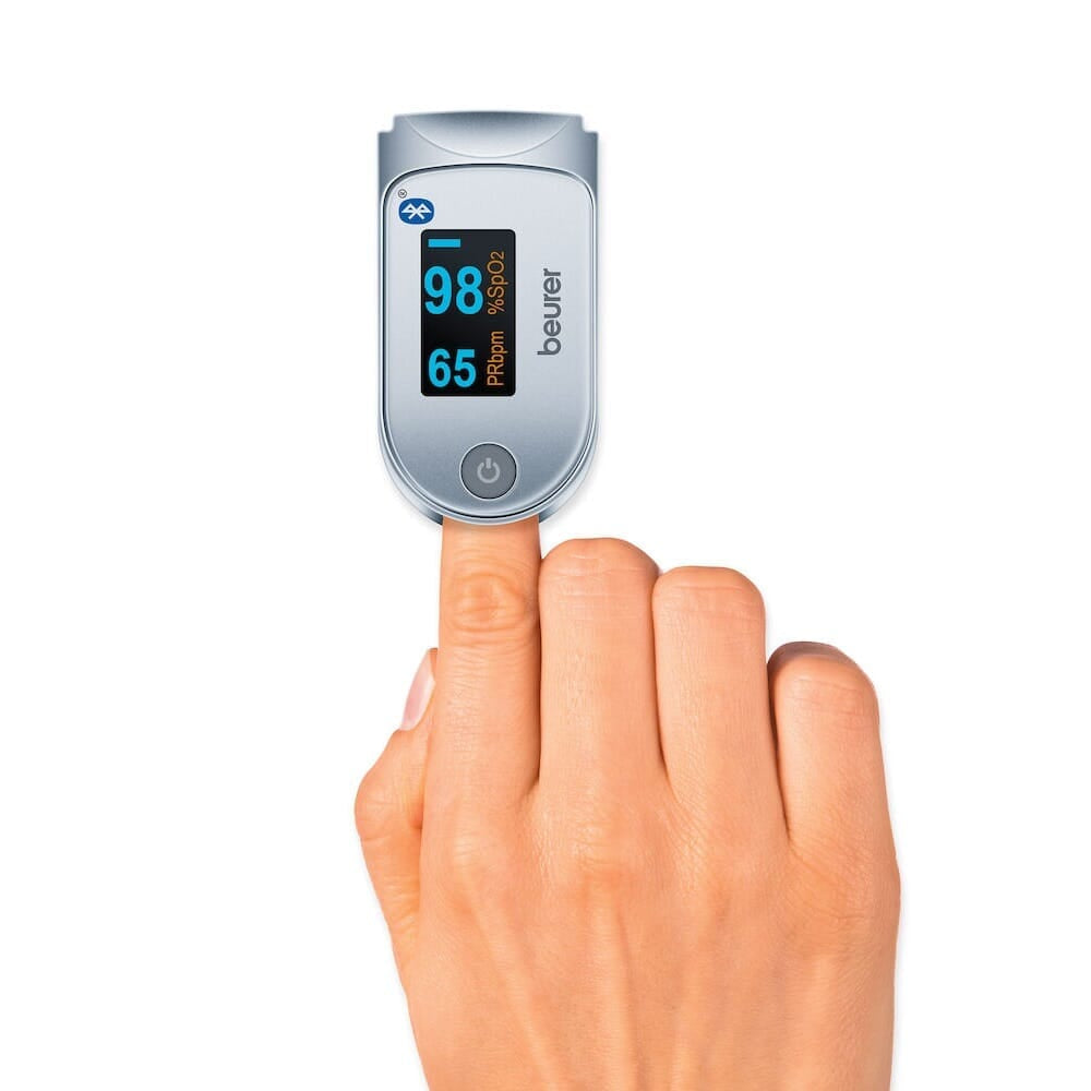 Close-up of a feature of Beurer PO 60 Bluetooth Pulse Oximeter.
