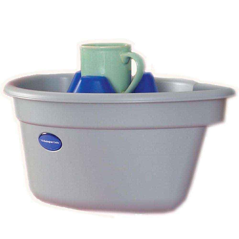 Buckingham Walking Frame Caddy in use: an older adult using the frame at home to move confidently and independently.