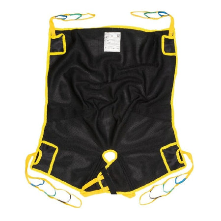 Diagram or packaging of COMFORT VALUE In-Chair Split Leg Sling highlighting dimensions or features.