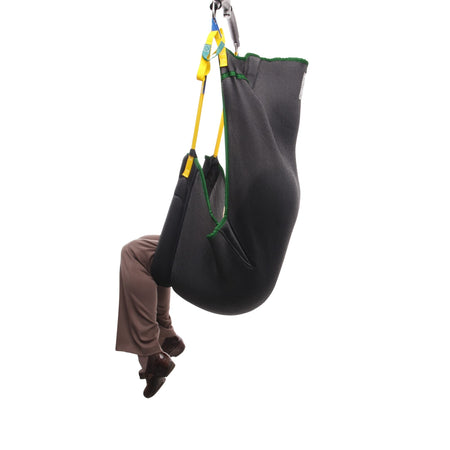 Diagram or packaging of COMFORT VALUE Recline Highback Sling highlighting dimensions or features.