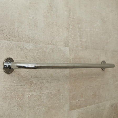 Close-up of the textured or fluted grip section on Chrome Plated Grab Rail grab rail, highlighting the anti-slip surface.