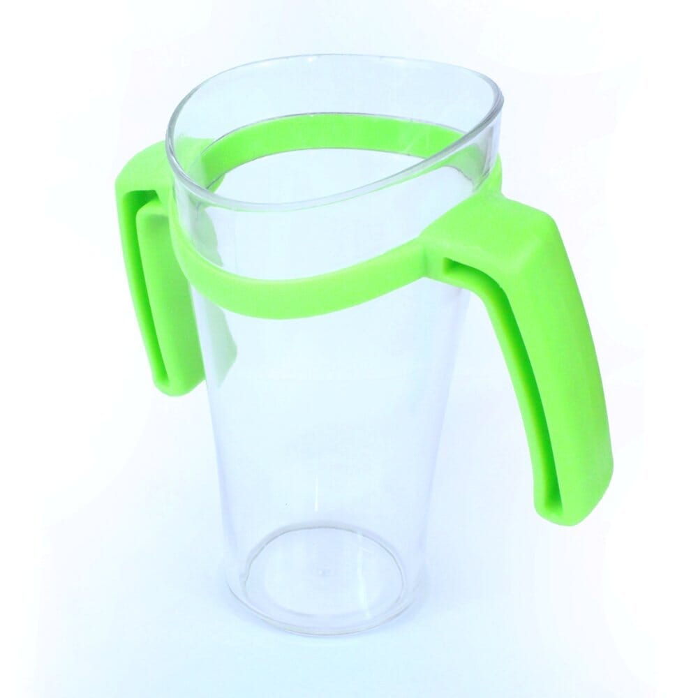 Image of Clear Nosey Cup with Handles on a plain background.