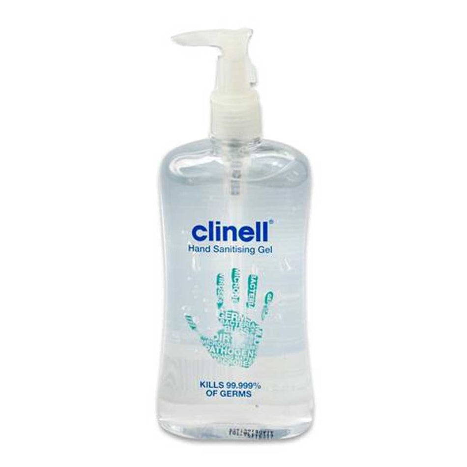 Image of Clinell Hand Sanitiser Gel 500ml Pump on a plain background.