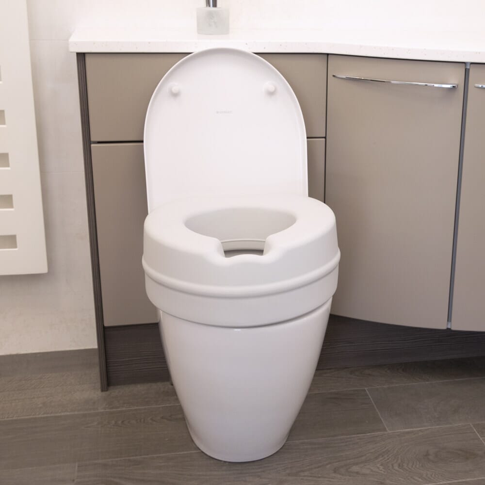 Alternative view of Comfort Padded Raised Toilet Seat, showing different angle or usage.