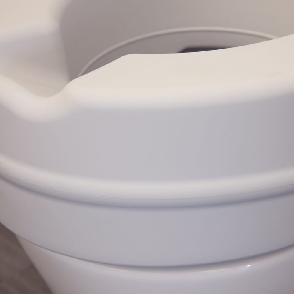 Close-up of a feature of Comfort Padded Raised Toilet Seat.