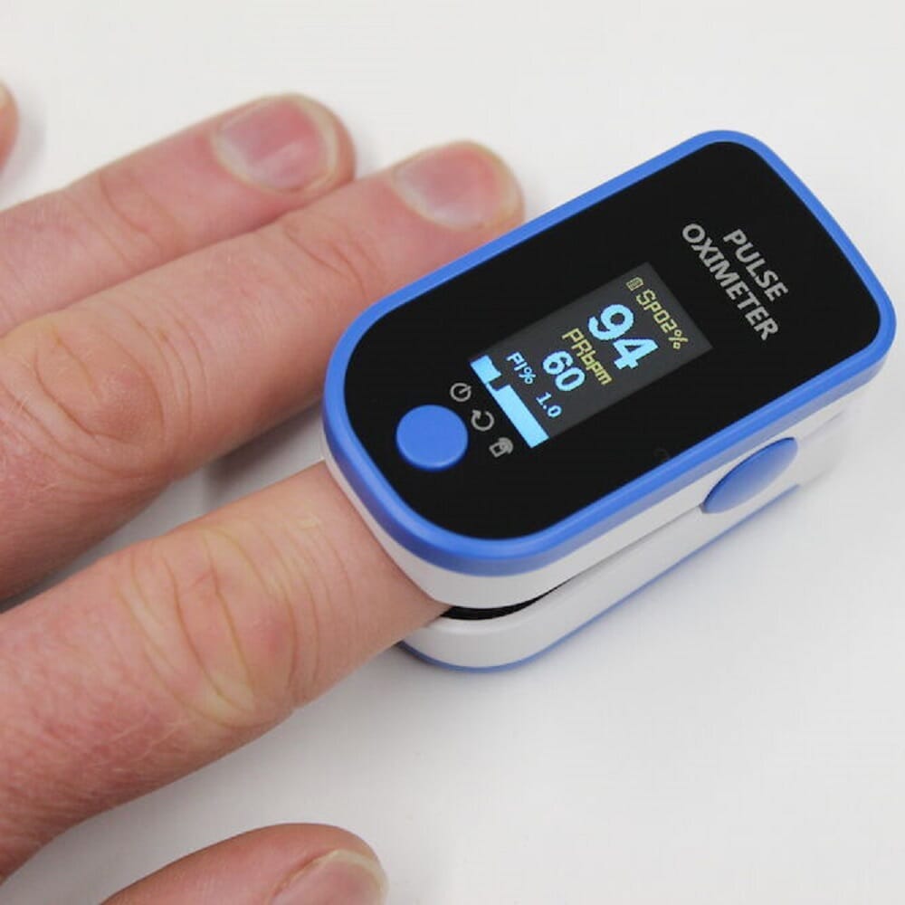 Close-up of a feature of Digital Fingertip Pulse Oximeter.