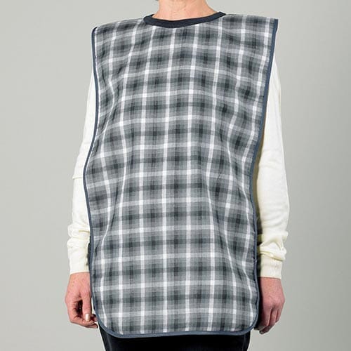 Image of Dining Bib-BLUE TARTAN on a plain background.