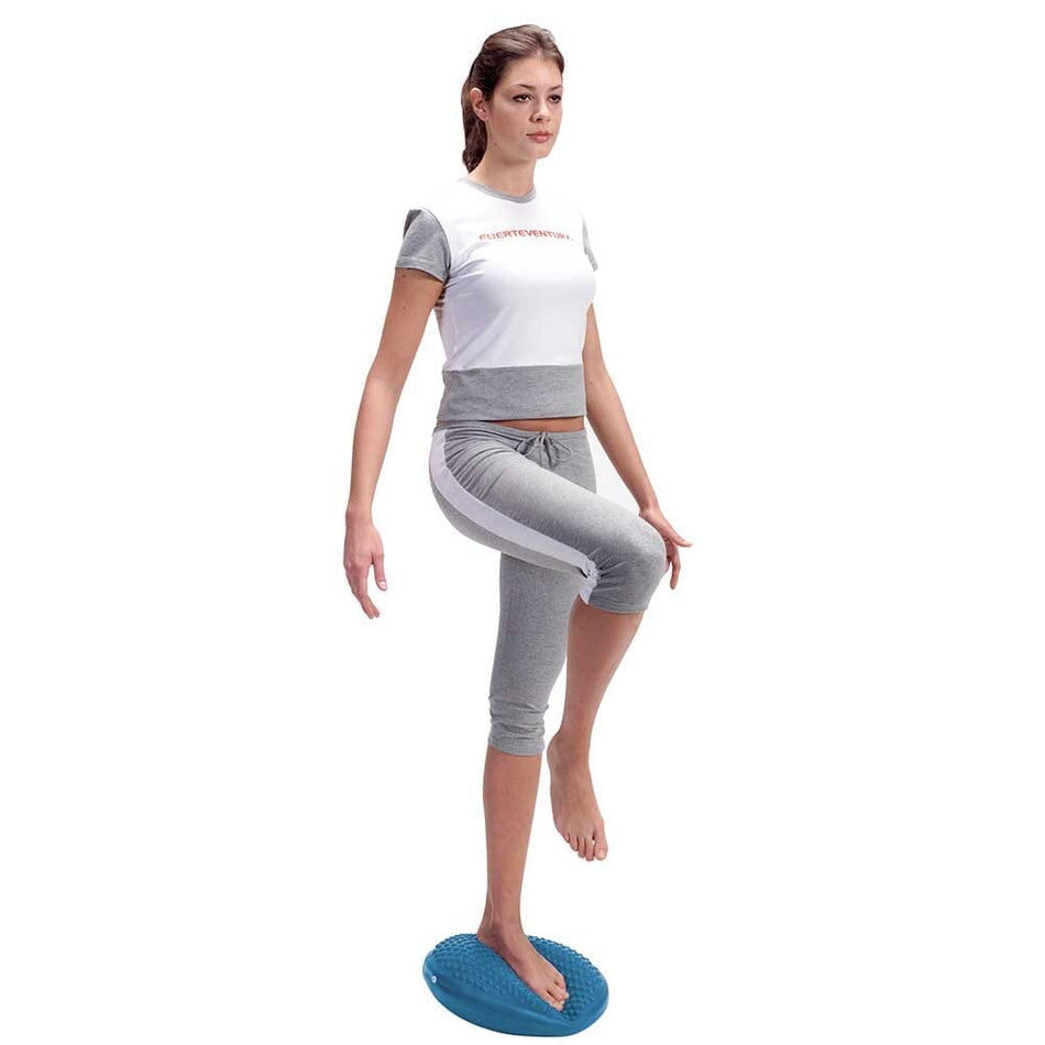 DiscoSit Balance Air Cushion cushion on a seat or chair, demonstrating added comfort and pressure relief.