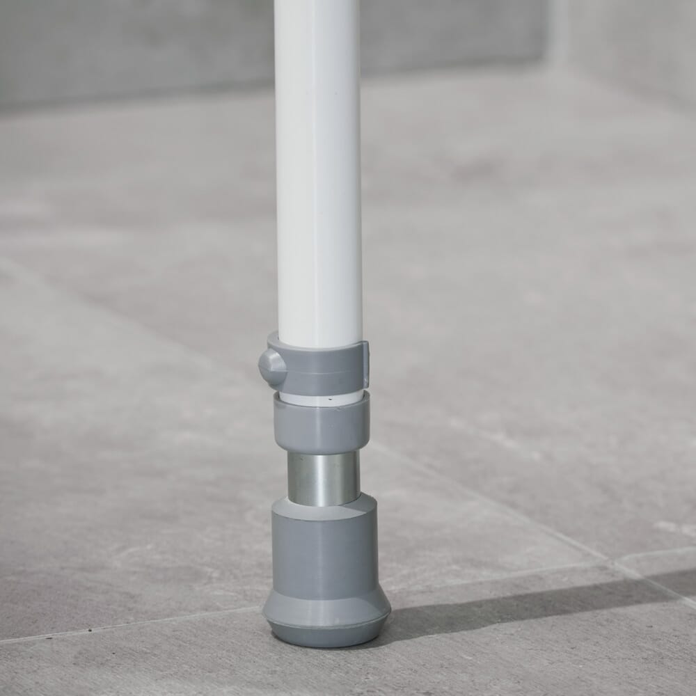 Close-up of a feature of Drop Down Toilet Support Rail with Leg.