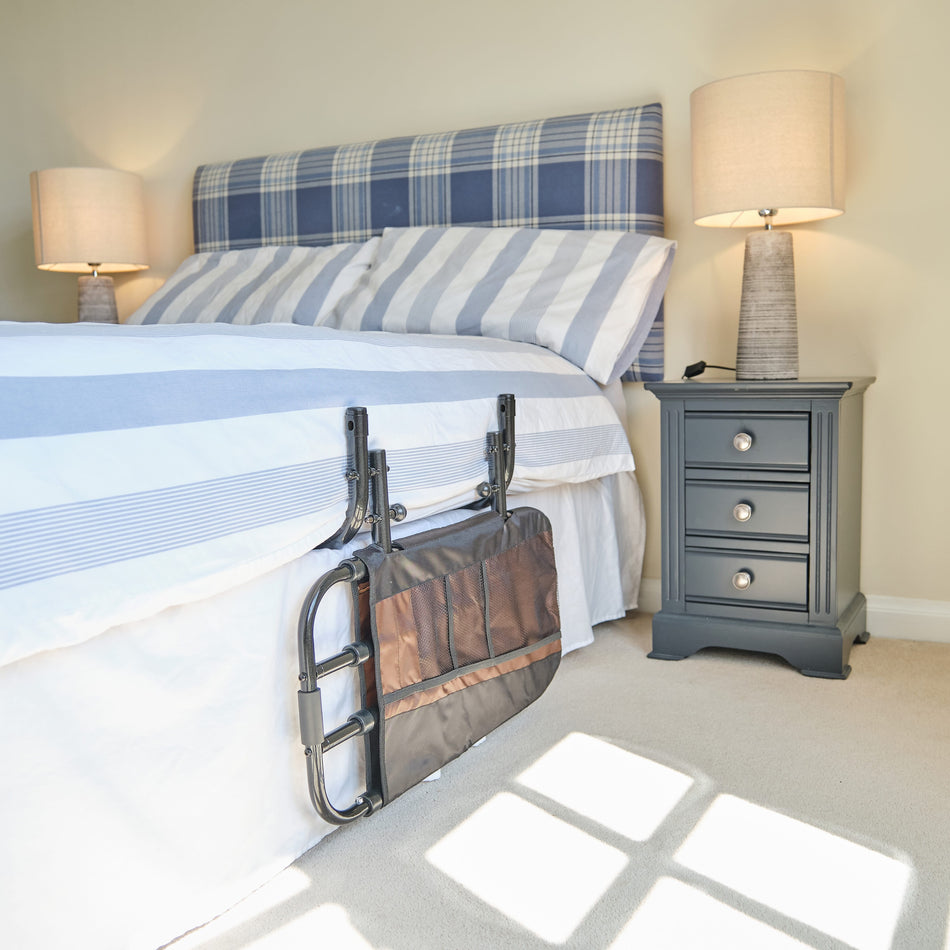 Alternative view of EZ Adjustable Bed Rail, showing different angle or usage.