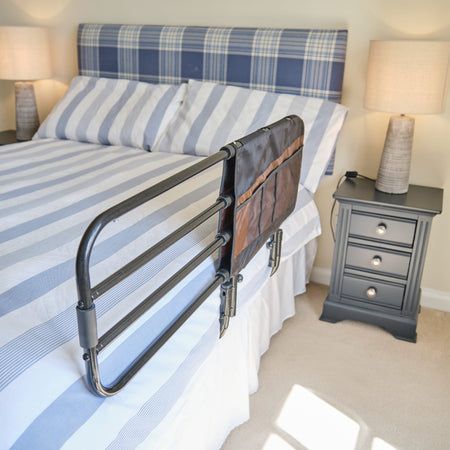 Close-up of a feature of EZ Adjustable Bed Rail.