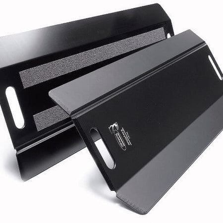 Full view of EasyGlide Plastic Transfer Board mobile hoist on a plain background, showing the wheeled base, upright mast and sling attachment.