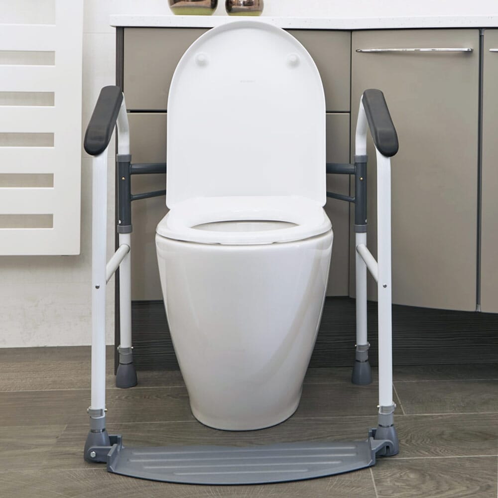 Alternative view of Easy Folding Toilet Frame, showing different angle or usage.