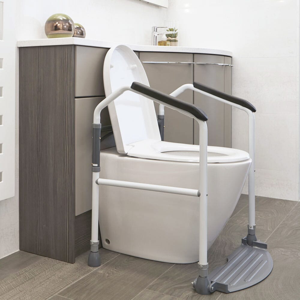 Lifestyle image of Easy Folding Toilet Frame being used in a real-life setting.