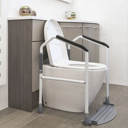 Lifestyle image of Easy Folding Toilet Frame being used in a real-life setting.